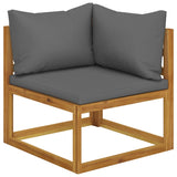 NNEVL 12 Piece Garden Lounge Set with Cushion Solid Acacia Wood