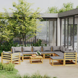 NNEVL 12 Piece Garden Lounge Set with Cushion Solid Acacia Wood