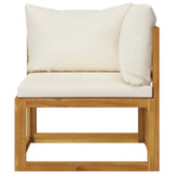 NNEVL 5 Piece Garden Lounge Set with Cushion Cream Solid Acacia Wood
