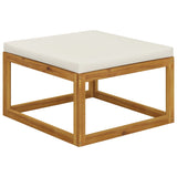 NNEVL 9 Piece Garden Lounge Set with Cushion Cream Solid Acacia Wood