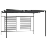 NNEVL Gazebo with Retractable Roof 4x3x2.3 m Anthracite 180 g/m²