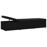 NNEVL 3 Piece Garden Sun Loungers with Tea Table Poly Rattan Black