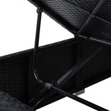 NNEVL 3 Piece Garden Sun Loungers with Tea Table Poly Rattan Black