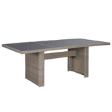 NNEVL 7 Piece Outdoor Dining Set Poly Rattan Brown
