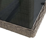 NNEVL 7 Piece Outdoor Dining Set Poly Rattan Brown