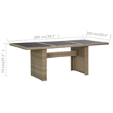 NNEVL 7 Piece Outdoor Dining Set Poly Rattan Brown