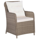 NNEVL 9 Piece Outdoor Dining Set Poly Rattan Brown