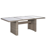 NNEVL 9 Piece Outdoor Dining Set Poly Rattan Brown