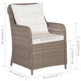 NNEVL 9 Piece Outdoor Dining Set Poly Rattan Brown