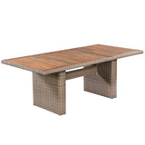 NNEVL 7 Piece Outdoor Dining Set with Cushions Poly Rattan Brown
