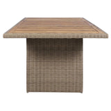 NNEVL 9 Piece Outdoor Dining Set with Cushions Poly Rattan Brown