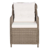 NNEVL 9 Piece Outdoor Dining Set with Cushions Poly Rattan Brown