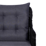 NNEVL 9 Piece Outdoor Dining Set Poly Rattan Black