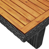 NNEVL 9 Piece Outdoor Dining Set Poly Rattan Black