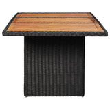 NNEVL 11 Piece Outdoor Dining Set Poly Rattan Black