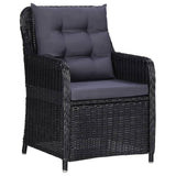 NNEVL 11 Piece Outdoor Dining Set Poly Rattan Black