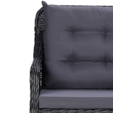 NNEVL 11 Piece Outdoor Dining Set Poly Rattan Black