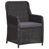 NNEVL 9 Piece Outdoor Dining Set Poly Rattan Black
