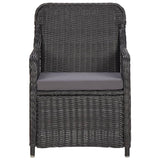 NNEVL 9 Piece Outdoor Dining Set Poly Rattan Black
