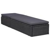 NNEVL 9 Piece Outdoor Dining Set Poly Rattan Black