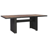 NNEVL 7 Piece Outdoor Dining Set with Cushions Poly Rattan Black
