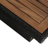 NNEVL 7 Piece Outdoor Dining Set with Cushions Poly Rattan Black