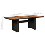 NNEVL 7 Piece Outdoor Dining Set with Cushions Poly Rattan Black