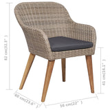 NNEVL 7 Piece Outdoor Dining Set with Cushions Poly Rattan