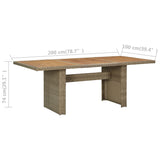 NNEVL 7 Piece Outdoor Dining Set with Cushions Poly Rattan