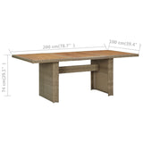NNEVL 9 Piece Outdoor Dining Set with Cushions Poly Rattan