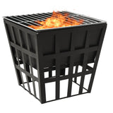 NNEVL 2-in-1 Fire Pit and BBQ 34x34x48 cm Steel