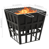 NNEVL 2-in-1 Fire Pit and BBQ 34x34x48 cm Steel