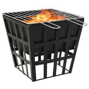 NNEVL 2-in-1 Fire Pit and BBQ 34x34x48 cm Steel