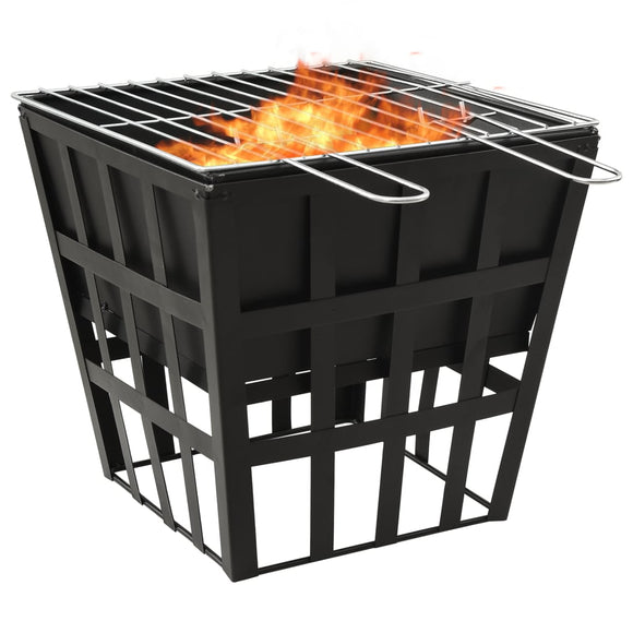NNEVL 2-in-1 Fire Pit and BBQ 34x34x48 cm Steel
