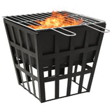 NNEVL 2-in-1 Fire Pit and BBQ 34x34x48 cm Steel