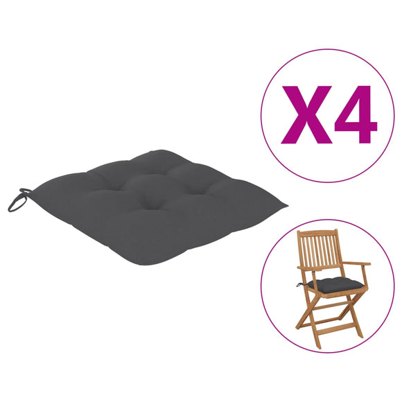 NNEVL Chair Cushions 4 pcs Anthracite 40x40x7 cm Fabric