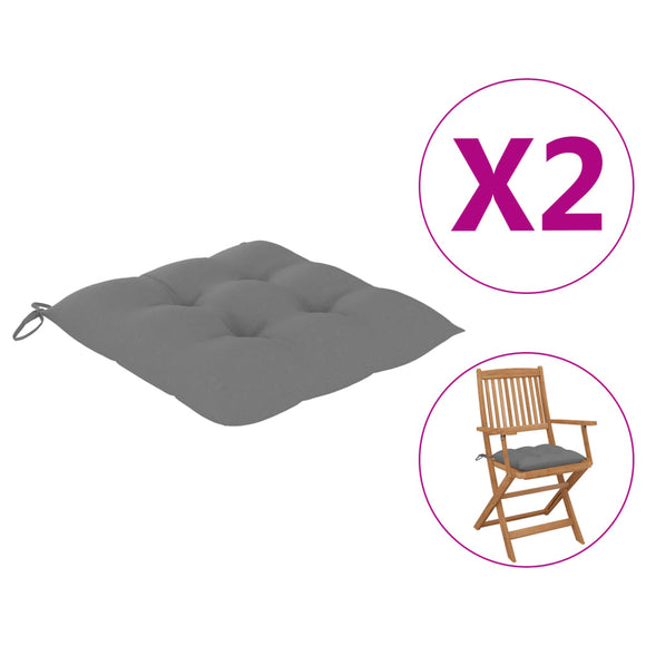NNEVL Chair Cushions 2 pcs Grey 40x40x7 cm Fabric