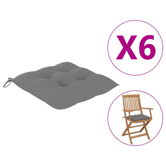 NNEVL Chair Cushions 6 pcs Grey 40x40x7 cm Fabric