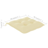 NNEVL Chair Cushions 2 pcs Cream White 40x40x7 cm Fabric