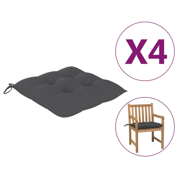 NNEVL Chair Cushions 4 pcs Anthracite 50x50x7 cm Fabric