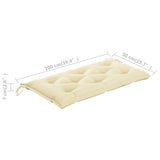 NNEVL Garden Bench Cushion Cream White 100x50x7 cm Fabric