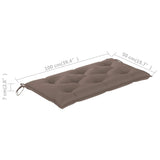 NNEVL Garden Bench Cushion Taupe 100x50x7 cm Fabric