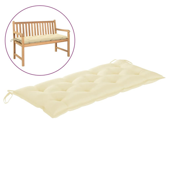 NNEVL Garden Bench Cushion Cream White 120x50x7 cm Fabric