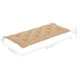 NNEVL Garden Bench Cushion Beige 120x50x7 cm Fabric