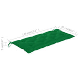 NNEVL Garden Bench Cushion Green 120x50x7 cm Fabric
