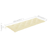 NNEVL Garden Bench Cushion Cream White 150x50x7 cm Fabric