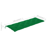 NNEVL Garden Bench Cushion Green 150x50x7 cm Fabric