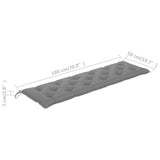NNEVL Garden Bench Cushion Grey 180x50x7 cm Fabric