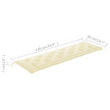 NNEVL Garden Bench Cushion Cream White 180x50x7 cm Fabric