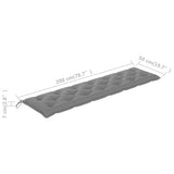 NNEVL Garden Bench Cushion Grey 200x50x7 cm Fabric